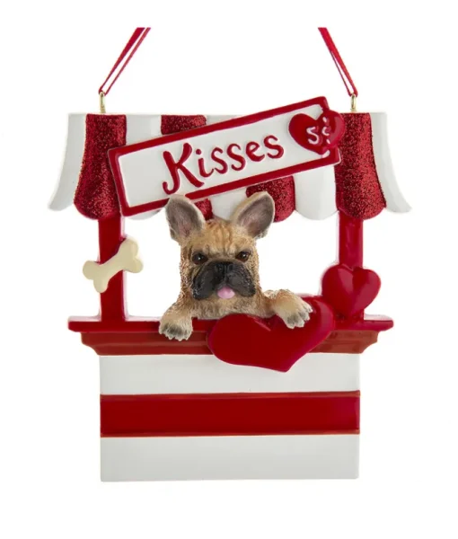Ornement personnalisable, Bouledogue français, cabine à baisers