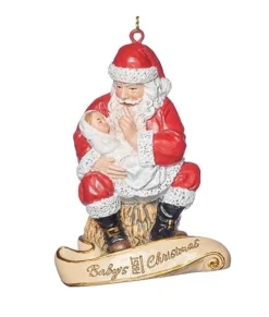 Ornement, Père Noël avec bébé