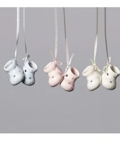 Ornement, premières chaussures de bébé, blanc