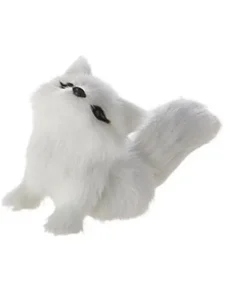 Ornement, renard arctique en peluche.