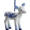 Ornement renne bébé bleu delft