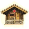 Ornement, Souvenir du Canada, Cabane en bois avec feuille d'érable
