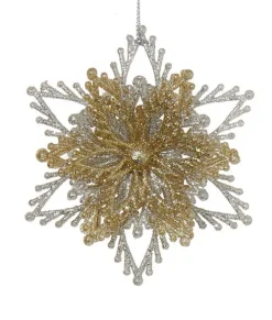 Ornement, étoile d’or et d’argent