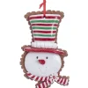 Ornement, tête de bonhomme de neige avec chapeau de bonbon à la menthe poivrée