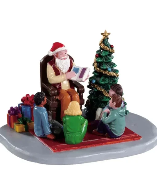 Par Lemax, le Père Noël raconte des histoires.