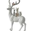 Pièce de table, cerf blanc avec animaux des bois