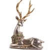 Pièce de table, cerf d’argent de style rustique, avec couronne