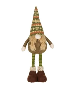 Pièce de table, gnome de Noël en peluche avec pieds extensibles