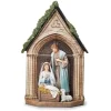 Pièce de table, La Sainte Famille, avec fond de porte d'église
