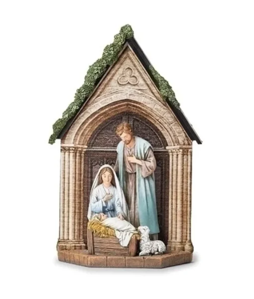 Pièce de table, La Sainte Famille, avec fond de porte d'église