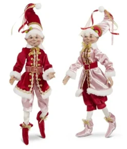 Pièce de table, lutin posable en rouge et blanc