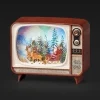 Pièce de table musicale, téléviseur DEL musical 7 pouces, avec le Père Noël et son traîneau.