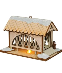 Pièce de table, ornement de village allemand pont couvert