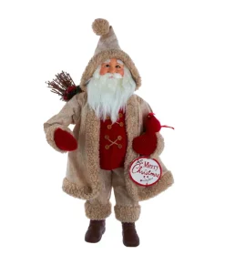 Pièce de table, Père Noël avec robe à motif bouleau et baies