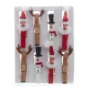 Porte-cartes en bois, divers personnages de Noël