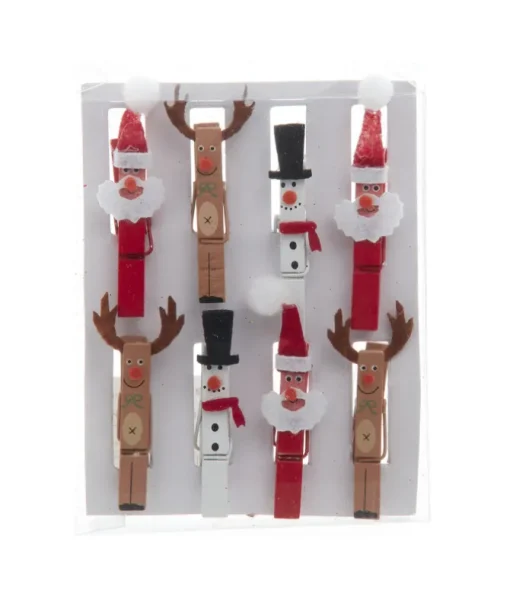 Porte-cartes en bois, divers personnages de Noël