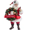 Père Noël à piles Coca-Cola® Fabriché™ de 10,5 po avec couronne illuminée