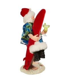 Père Noël de plage Fabriché™ 11" avec planche de surf