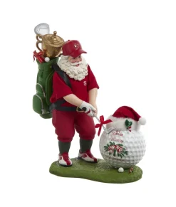 Père Noël golfeur Fabriché™ 11" avec balle de golf surdimensionnée