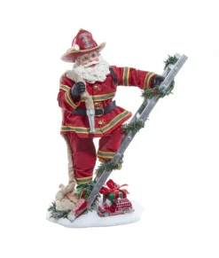 Père Noël pompier Fabriché™ sur échelle 11,5"
