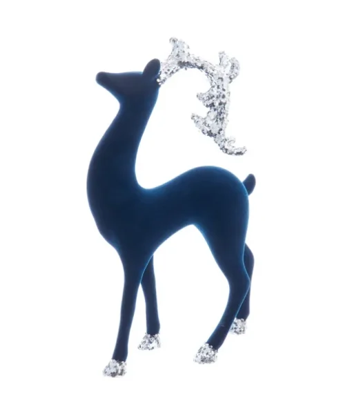 Renne de velours bleu 12"