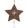 Étoile en bois avec ornement en cristal