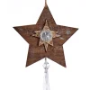 Étoile en bois avec ornement en cristal