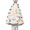 Veilleuse sapin en céramique vintage blanche