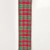 10yd Ruban Plaid rouge/vert