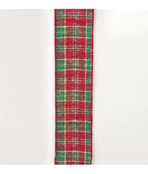 10yd Ruban Plaid rouge/vert